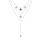 Kobine Women's Grunge Embossed Medallions Layered Necklace