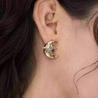 Kobine Women's Grunge Eye Crescent Earrings