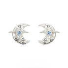 Kobine Women's Grunge Eye Crescent Earrings