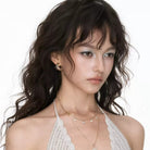 Kobine Women's Grunge Eye Crescent Earrings