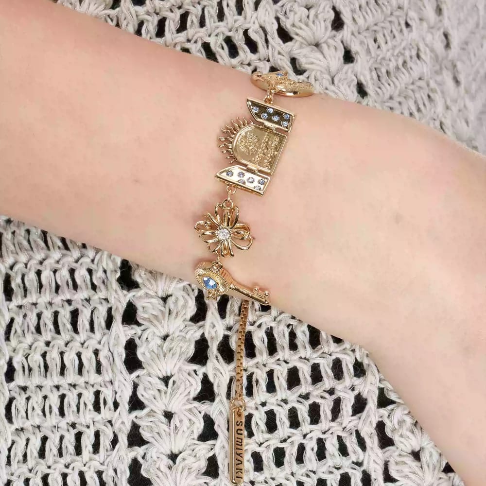 Kobine Women's Grunge Floral Key Crescent Bracelet