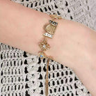 Kobine Women's Grunge Floral Key Crescent Bracelet