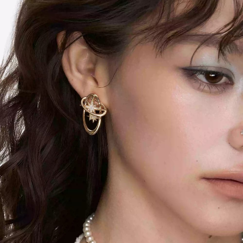 Kobine Women's Grunge Geometry Star Earrings
