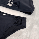 Kobine Women's Grunge Halter Cutout Two Piece Bikini Set