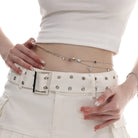 Kobine Women's Grunge Heart Layered Chain Waist Belt