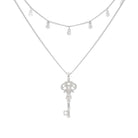 Kobine Women's Grunge Key Double Layer Necklace