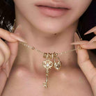 Kobine Women's Grunge Key & Heart Lock Necklace