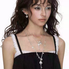 Kobine Women's Grunge Key & Heart Lock Necklace