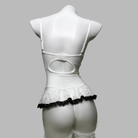 Kobine Women's Grunge Lace Ruffled Lace-up Sexy Lingerie Set with Garter