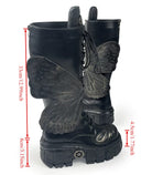 Kobine Women's Grunge Lace‑up Butterfly Wing Platform Chunky Sole Boots
