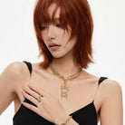 Kobine Women's Grunge Layered Cross Bone Necklace