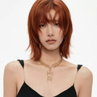 Kobine Women's Grunge Layered Cross Bone Necklace