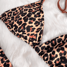 Kobine Women's Grunge Leopard Print Halter Side Tie Bikini Set