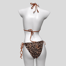 Kobine Women's Grunge Leopard Print Halter Side Tie Bikini Set