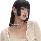 Kobine Women's Grunge Leopard Printed Choker