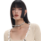 Kobine Women's Grunge Leopard Printed Choker