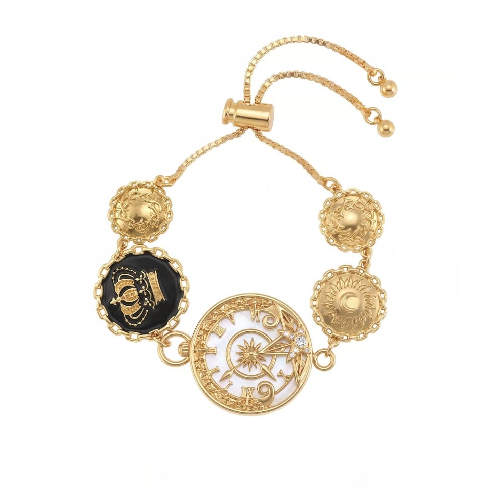Kobine Women's Grunge Multiple Embossed Medallions Bracelet