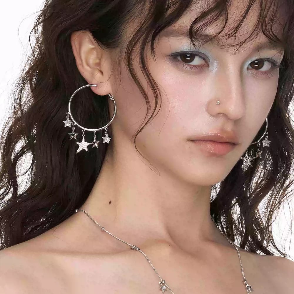 Kobine Women's Grunge Multiple Stars Earrings