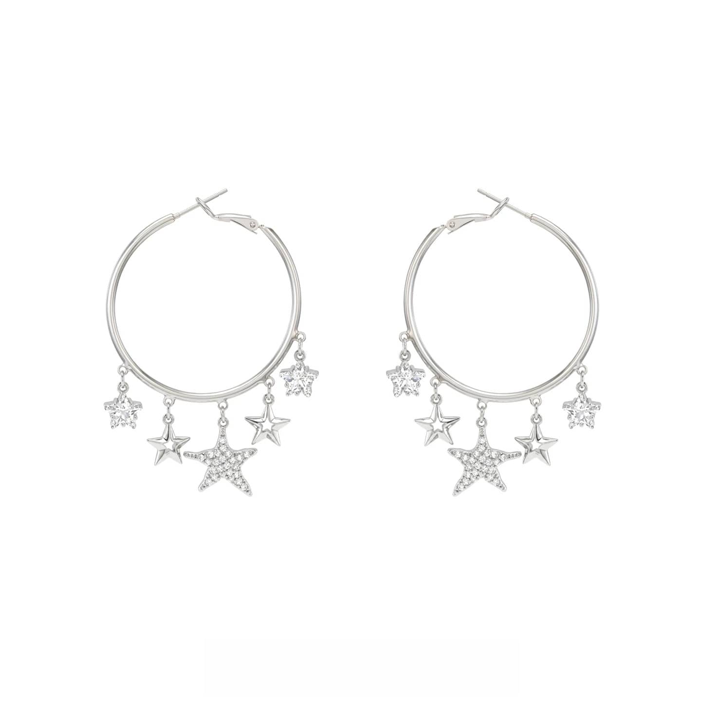 Kobine Women's Grunge Multiple Stars Earrings