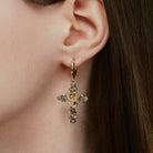 Kobine Women's Grunge Retro Angel Cross Earrings