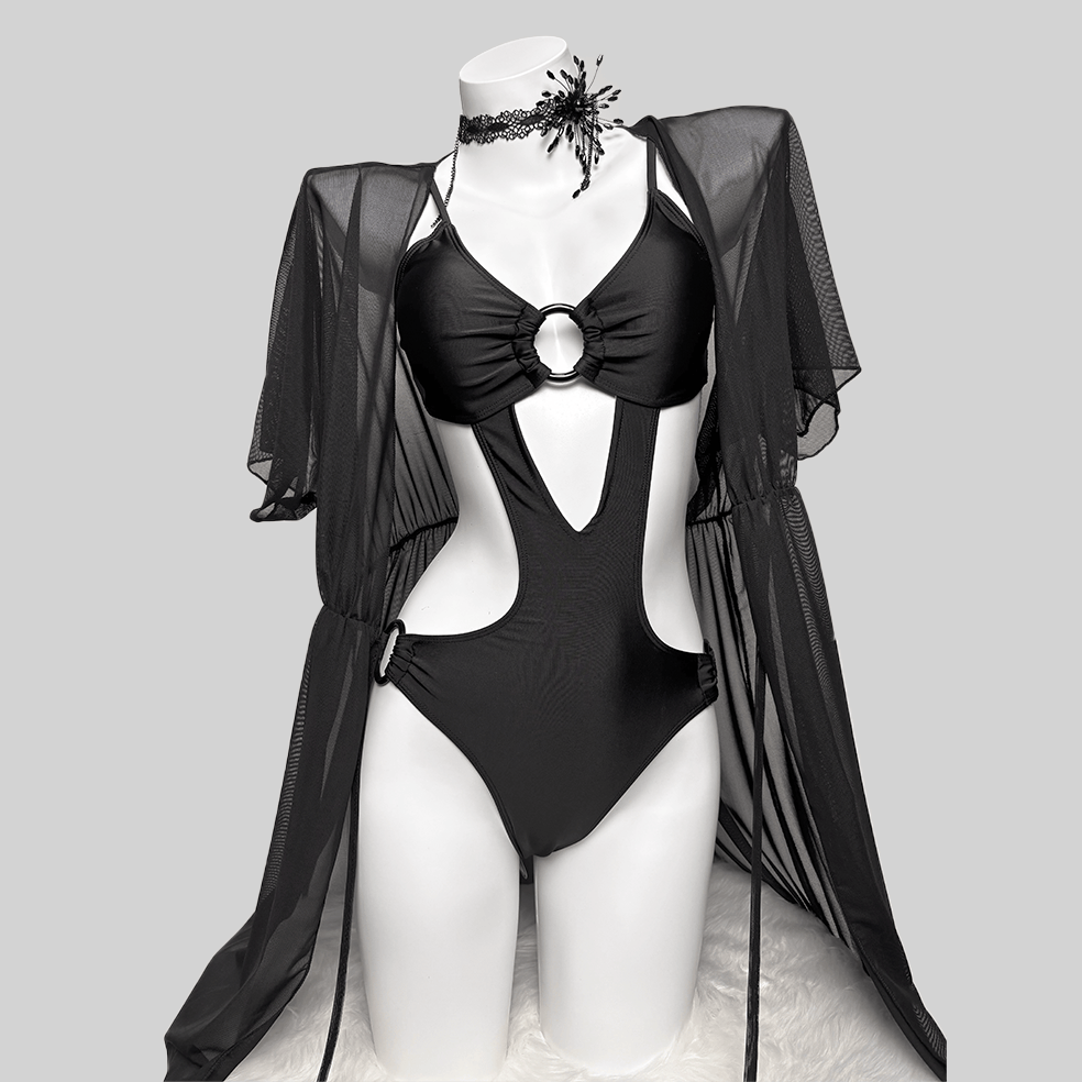 Kobine Women's Grunge Ring Cutout Swimsuit