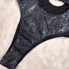 Kobine Women's Grunge Snakeskin Print Plunge V Cutout One-Piece Swimsuit