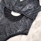 Kobine Women's Grunge Snakeskin Print Plunge V Cutout One-Piece Swimsuit