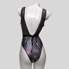 Kobine Women's Grunge Snakeskin Print Plunge V Cutout One-Piece Swimsuit