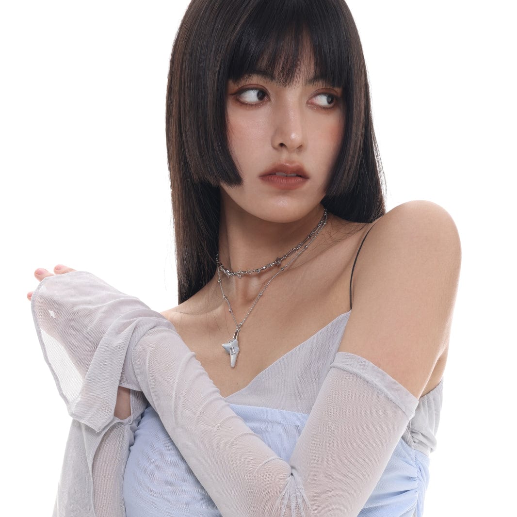 Kobine Women's Grunge Star Double Layer Necklace