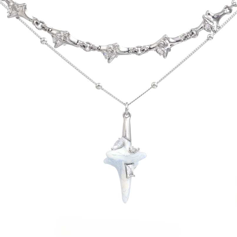 Kobine Women's Grunge Star Double Layer Necklace