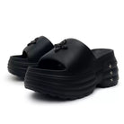 Kobine Women's Grunge Star Studded Chunky Sole Slide Sandals