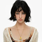 Kobine Women's Grunge Sun Cat Pendant Necklace