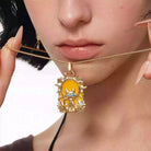 Kobine Women's Grunge Sun Cat Pendant Necklace