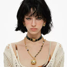 Kobine Women's Grunge Unhappy Cat Earrings