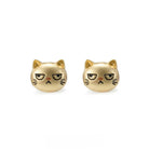 Kobine Women's Grunge Unhappy Cat Earrings