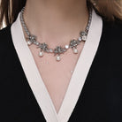 Kobine Women's Lolita Beaded Metal Rose Necklace