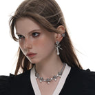 Kobine Women's Lolita Beaded Metal Rose Necklace