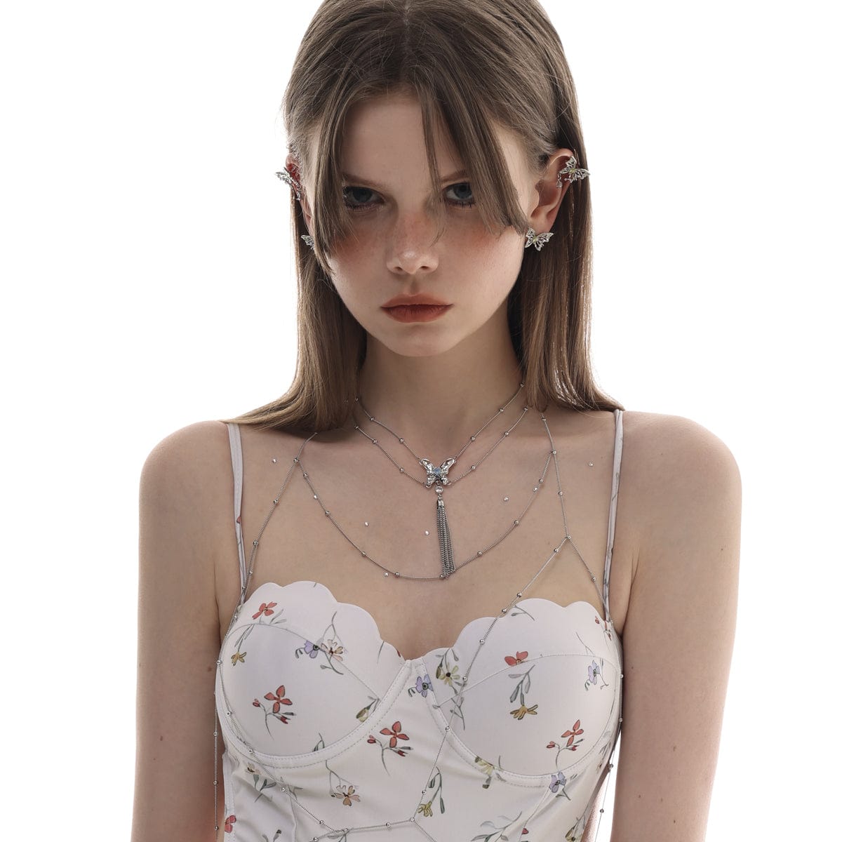 Kobine Women's Punk Beaded Layered Necklace