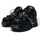 Kobine Women's Punk Black Chunky Platform Shoes with Spikes