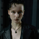 Kobine Women's Punk Bowknot Obsidian Necklace