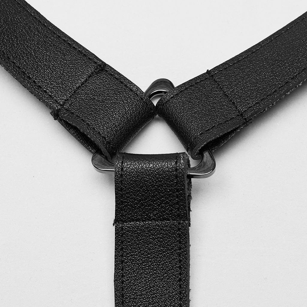 Kobine Women's Punk Buckle Faux Leather Body Harness