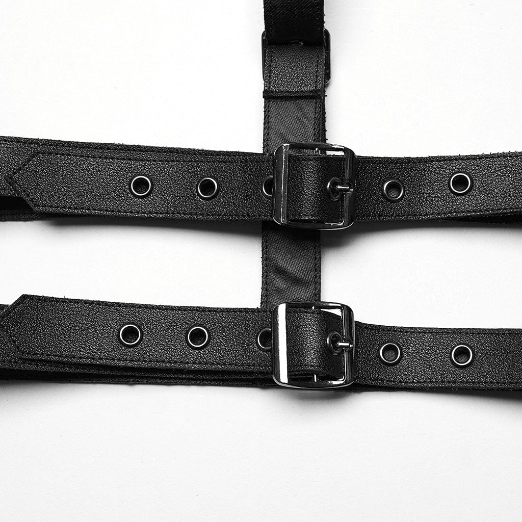 Kobine Women's Punk Buckle Faux Leather Body Harness