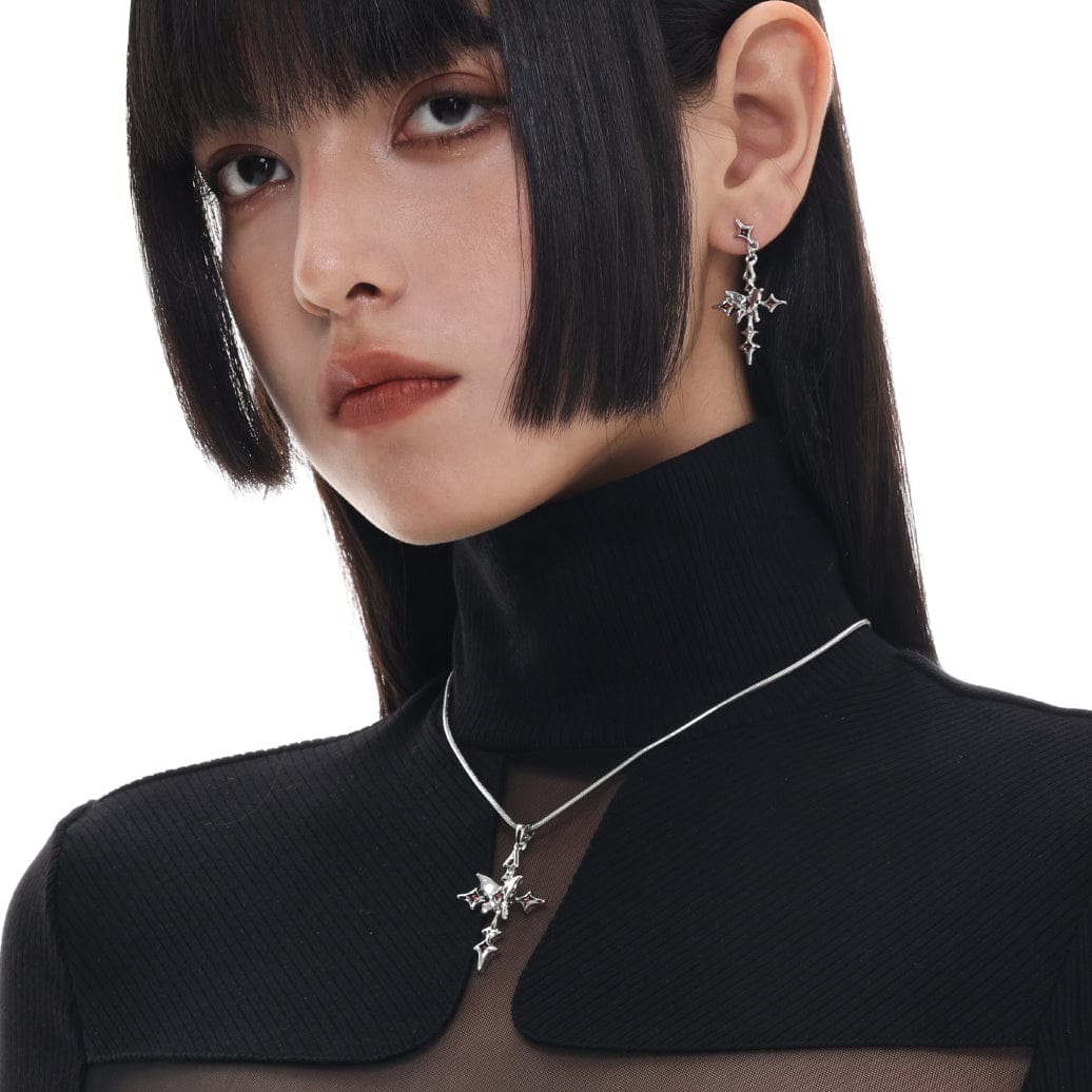 Kobine Women's Punk Butterfly Necklace