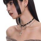 Kobine Women's Punk Cross Layered Choker