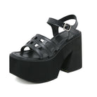 Kobine Women's Punk Cutout Buckle Platform Sandals