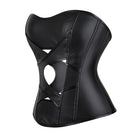 Kobine Women's Punk Cutout Faux Leather Overbust Corset