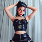 Kobine Women's Punk Faux Leather Bustier