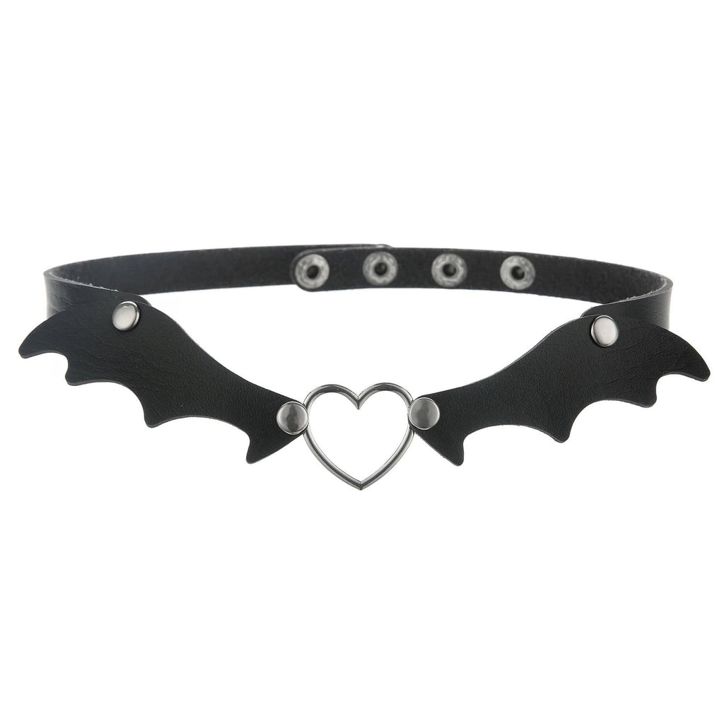 Kobine Women's Punk Heart Batwing Choker
