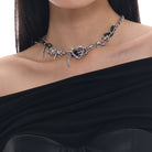 Kobine Women's Punk Heart Faux Leather Necklace