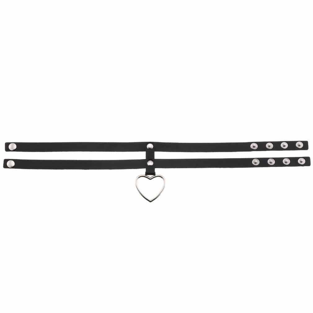 Kobine Women's Punk Heart Layered Choker